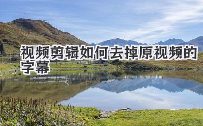 视频剪辑如何去掉原视频的字幕