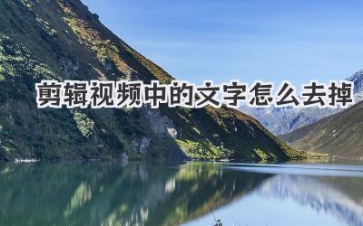 剪辑视频中的文字怎么去掉