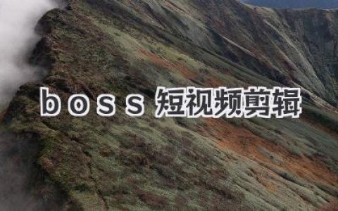 boss短视频剪辑实战指南：从小白到业余高手的流量突破