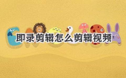 即录剪辑怎么剪辑视频？超详细实操攻略，手把手教你零基础变身剪辑大牛