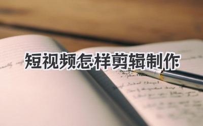 短视频怎样剪辑制作