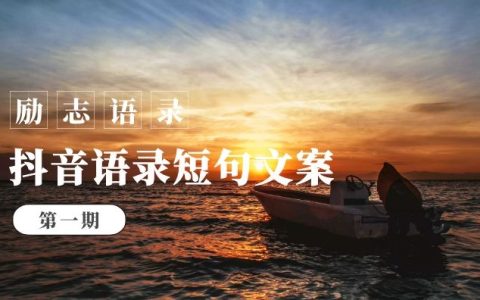 抖音语录短句文案6000句（第一期）