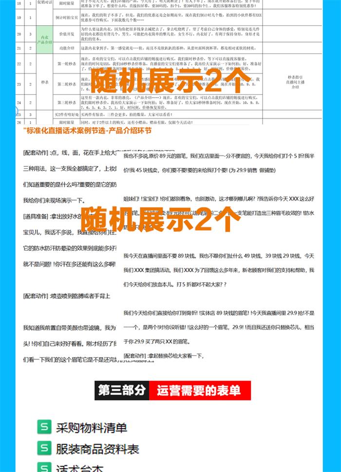 抖音直播带货脚本运营教程电商主播素材