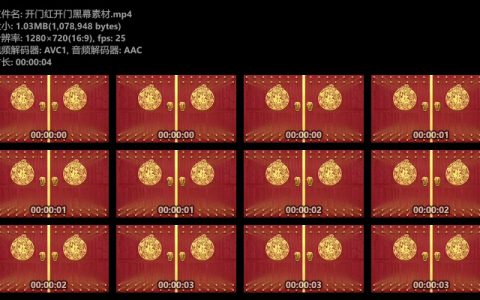 大门大吉开门红绿幕背景视频素材