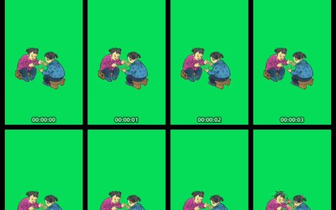 小女孩玩翻绳子绿幕视频素材