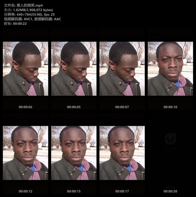 黑人的尴尬微笑表情包视频素材