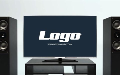 电视机家庭影院LOGO展示PR模板素材