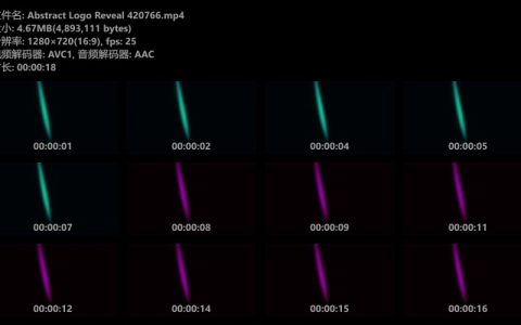 二种颜色抽象冲击波PR模板视频素材