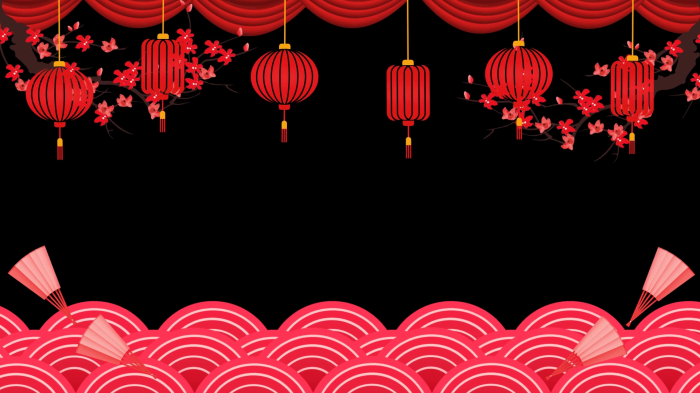 中国新年元旦大红喜事视频边框素材
