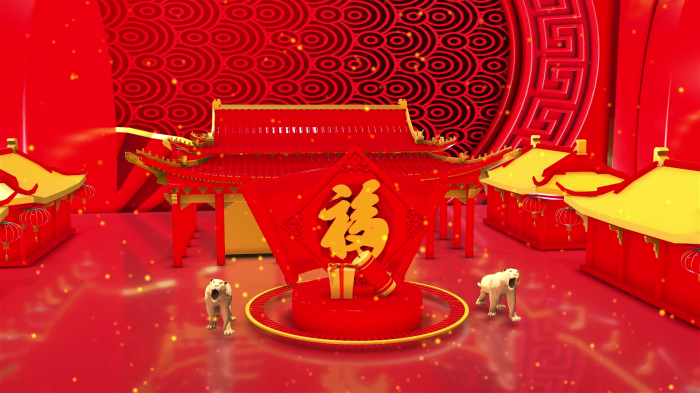 2022虎年新春片头祝福LED大屏幕动画视频