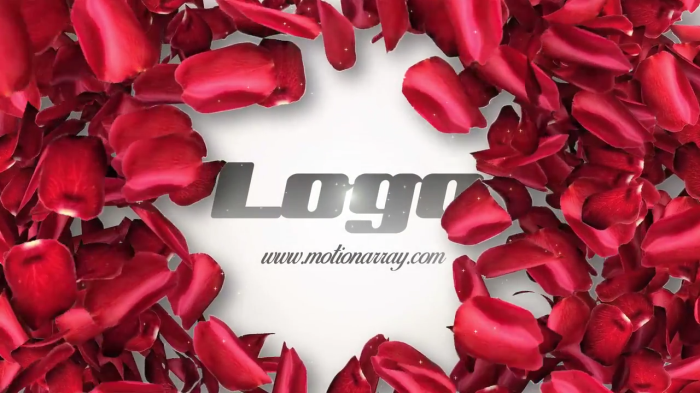 PR模板浪漫玫瑰花瓣LOGO标志素材
