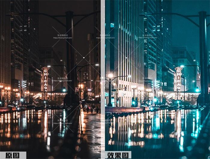 lightroom预设夜景弱光人像街拍摄PS/PR/达芬奇/AE/LUT调色