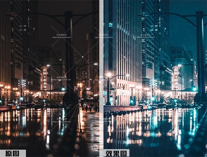 lightroom预设夜景弱光人像街拍摄PS/PR/达芬奇/AE/LUT调色