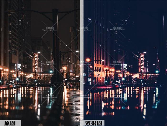 lightroom预设夜景弱光人像街拍摄PS/PR/达芬奇/AE/LUT调色