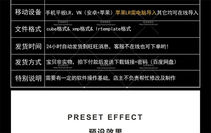 LR预设古风复古汉服古装PS人像FCPX达芬奇APP手机版滤镜PR调色LUT