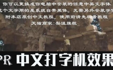 Pr字幕图形预设中文横竖打字机文字特效标题插件