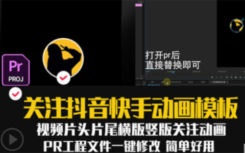 PR模板抖音关注结尾头像片尾引导关注动画