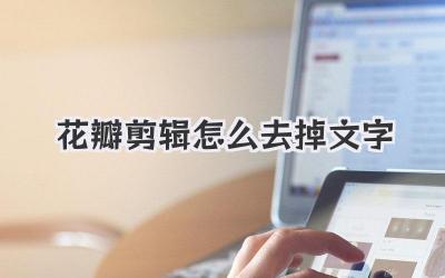 花瓣剪辑怎么去掉文字