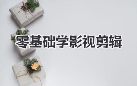 零基础学影视剪辑