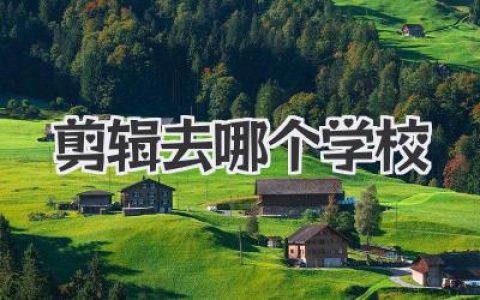 剪辑去哪个学校？别慌，老司机带你避坑！