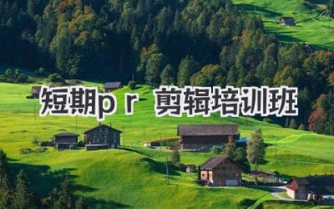 短期pr剪辑培训班