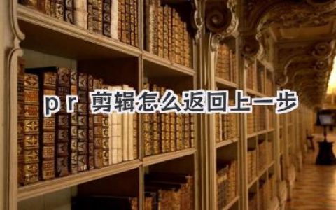 pr剪辑怎么返回上一步