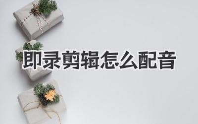 即录剪辑怎么配音