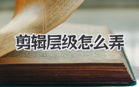 剪辑层级怎么弄