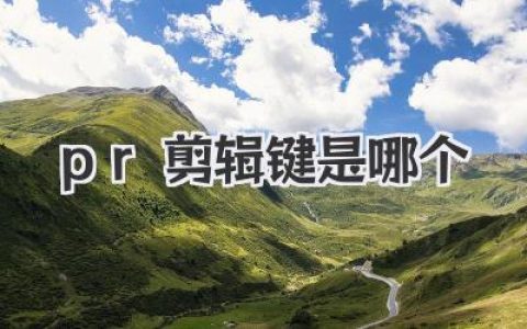 pr剪辑键是哪个