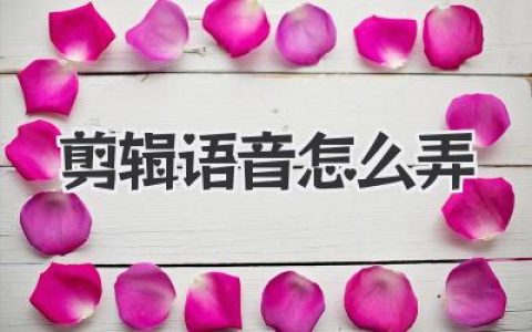 剪辑语音怎么弄