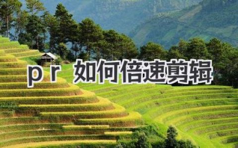 pr如何倍速剪辑