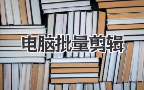 电脑批量剪辑