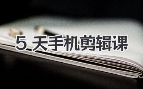5天手机剪辑课