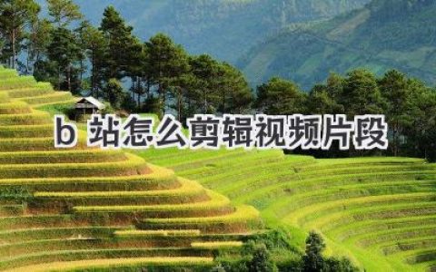 b站怎么剪辑视频片段