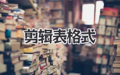 剪辑表格式