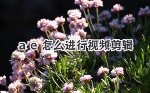 ae怎么进行视频剪辑