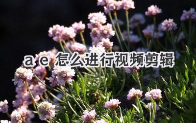 ae怎么进行视频剪辑