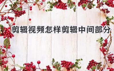 剪辑视频怎样剪辑中间部分