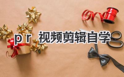 pr视频剪辑自学