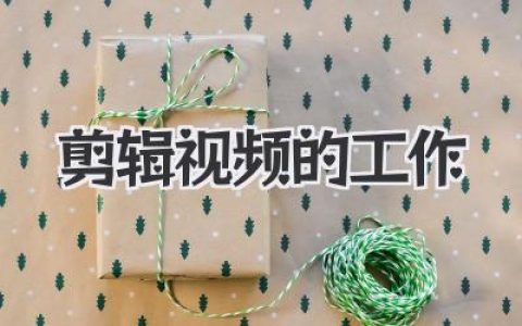 剪辑视频的工作