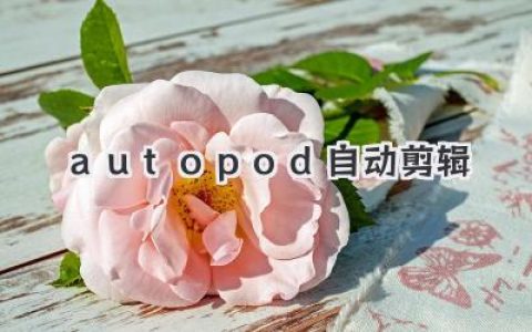Autopod自动剪辑教程：解放你的双手，让视频创作飞起来！