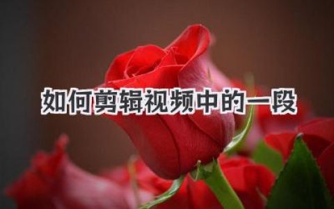 如何剪辑视频中的一段