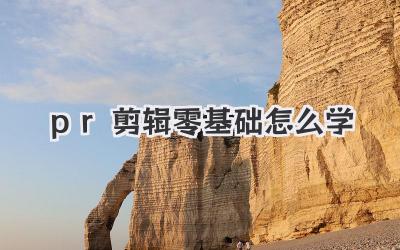 pr剪辑零基础怎么学