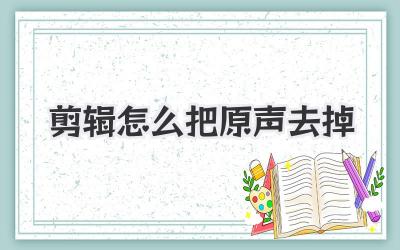 剪辑怎么把原声去掉