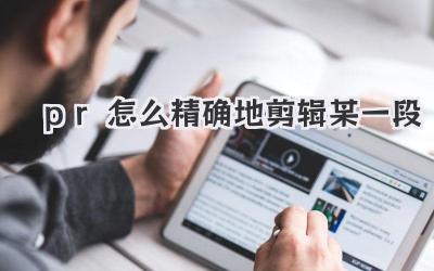 pr怎么精确地剪辑某一段