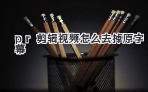 pr剪辑视频怎么去掉原字幕