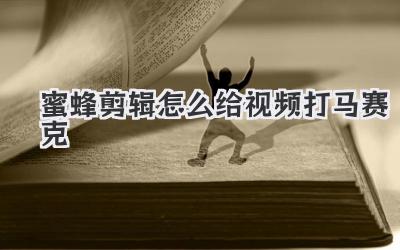 蜜蜂剪辑怎么给视频打马赛克