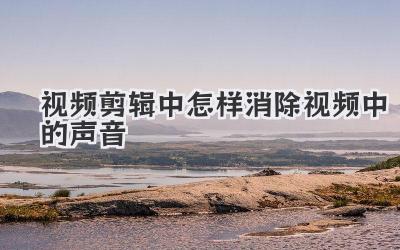 视频剪辑中怎样消除视频中的声音