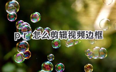 pr怎么剪辑视频边框