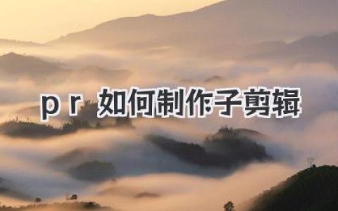 pr如何制作子剪辑